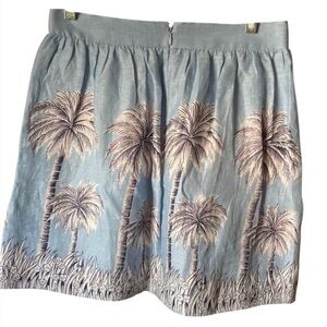 1047. J. Crew Blue and White Palm Tree‎ Skirt